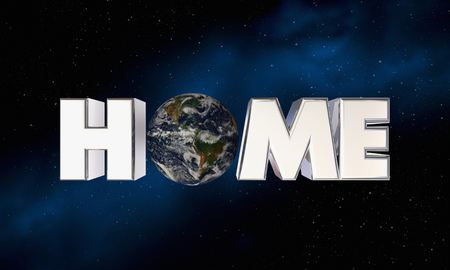 Home World Planet Earth in Word Environment 3d Illustrationの写真素材