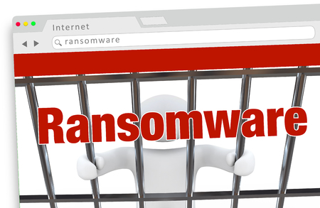 Ransomware Computer Virus Hacking Internet Crime Website 3d Illustrationの写真素材