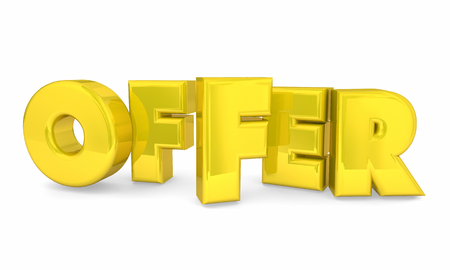 Offer Word Letters Special Opportunity Deal 3d Illustrationの写真素材