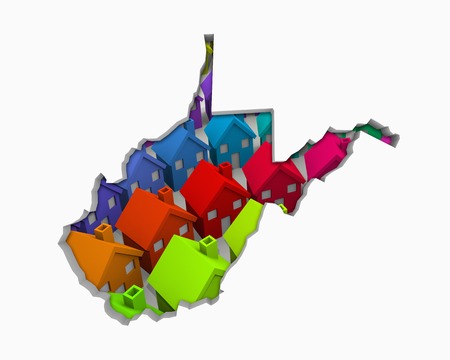 West Virginia WV Homes Homes Map New Real Estate Development 3d Illustrationの写真素材