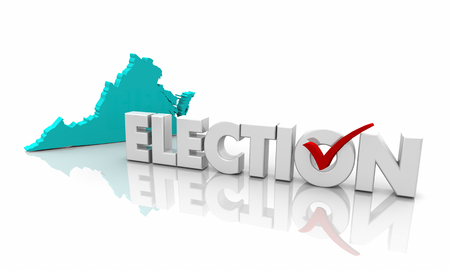 Virginia VA Election Voting State Map Word 3d Illustrationの写真素材