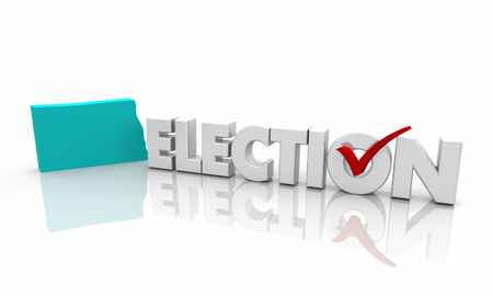 North Dakota ND Election Voting State Map Word 3d Illustrationの写真素材