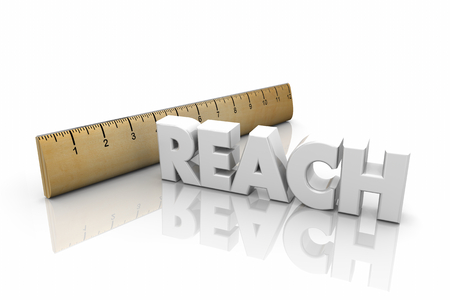 Reach Ruler Measurement Far Distance Word 3d Illustrationの写真素材