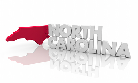 North Carolina NC Red State Map Word 3d Illustrationの写真素材