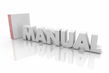 Manual Book Instructions Guide Directions Word 3d Illustrationの写真素材