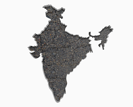 India Asia Indian Road Map Pavement Construction Infrastructure 3d Illustrationの写真素材