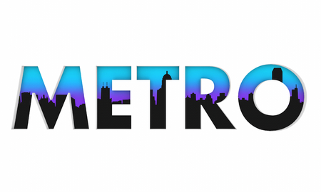 Metropolitan City Downtown Skyline Word 3d Render Illustrationの写真素材
