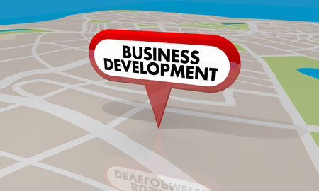 Business Development Map Pin New Company Building Project 3d Render Illustrationの写真素材