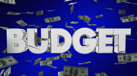 Budget Financial Planning Money Falling 3d Illustrationの写真素材