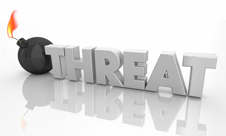 Threat Bomb About to Explode Word 3d Illustrationの写真素材