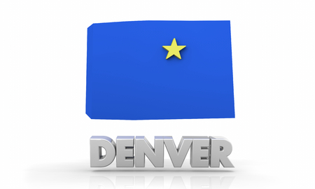 Denver CO Colorado City Map 3d Illustrationの写真素材