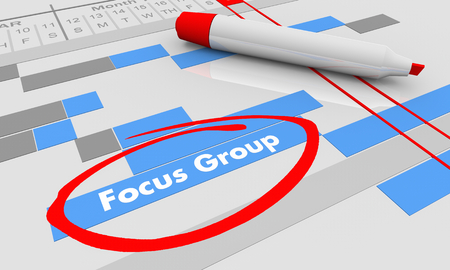 Focus Group Market Reserch Customers Gantt Chart 3d Illustrationの写真素材