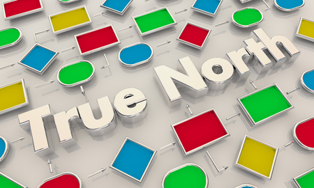 True North Process Map Purpose Mission Direction 3d Illustrationの写真素材