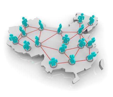 A social network of people within Chinaのeditorial素材