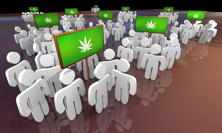 Marijuana Weed Pot Cannabis People Groups Users Customers 3d Illustrationの写真素材
