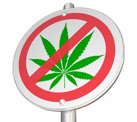 No Marijuana Weed Pot Cannabis Warning Sign 3d Illustrationの写真素材