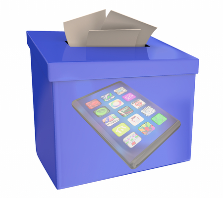 Cell Phone New Smart Device Suggestion Box Feedback Comments 3d Illustrationの写真素材