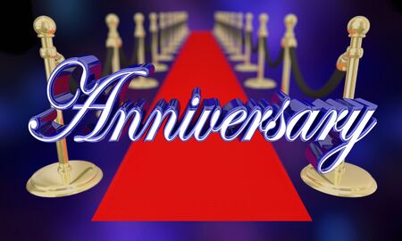 Anniversary Red Carpet Party Event Celebration 3d Illustrationの写真素材