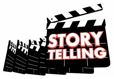 Story Telling Film Making Movie Produciton Clapper Boards 3d Illustrationの写真素材