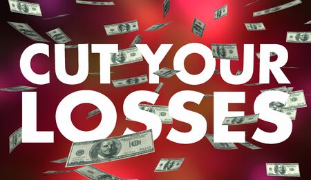 Cut Your Losses Decrease Waste Spending Money 3d Illustrationの写真素材