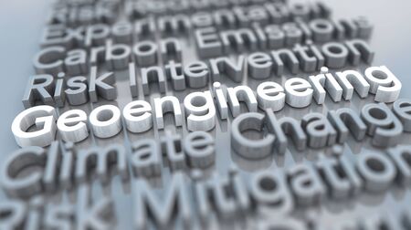 Geoengineering Climate Change Intervention Mitigation Words 3d Animationの写真素材