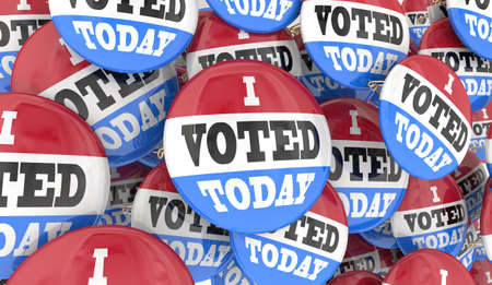 I Voted Today Buttons Pins Voting Election Democracy Pride 3d Illustration