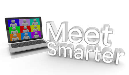 Meet Smarter Online Team Meeting Effective Productive Remote Discussions 3d Illustrationの写真素材