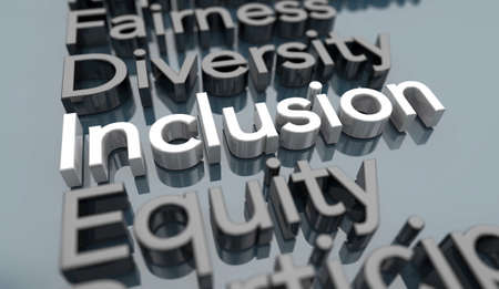 Inclusion Policy Welcome Inclusive Organization DEI Diversity Equity Words 3d Illustrationの写真素材