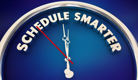 Schedule Smarter Manage Your Time Jobs Tasks Clock 3d Illustrationの写真素材