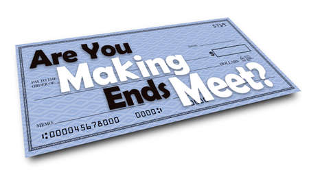 Are You Making Ends Meet Paycheck Income Minimum Wage Earnings 3d Illustrationの写真素材