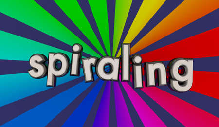 Spiraling Out of Control Downward Freefall Drop 3d Illustrationの写真素材