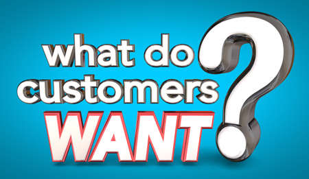 What Do Customers Want Question Mark Buy Sell Fulfill Need 3d Illustrationの写真素材