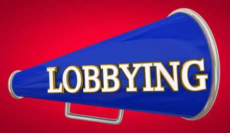Lobbying Bullhorn Megaphone Lobbyist Special Interest Advocacy 3d Illustrationの写真素材