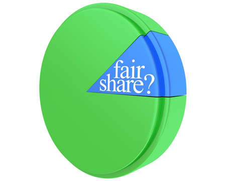 Fair Share Is Your Piece Big Enough Portion Equity Amount 3d Illustrationの写真素材