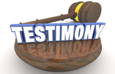 Testimony Judge Gavel Court Hearing Witness Statement Evidence 3d Illustrationの写真素材