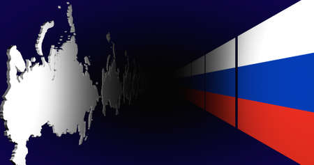 Russia Flag Map Country Background 3d Illustrationの写真素材