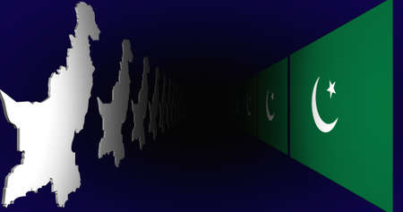 Pakistan Flag Map Country Background 3d Illustrationの写真素材