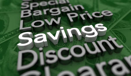 Savings Discount Money Saved Sale Bargain Special Offer 3d Illustrationの写真素材