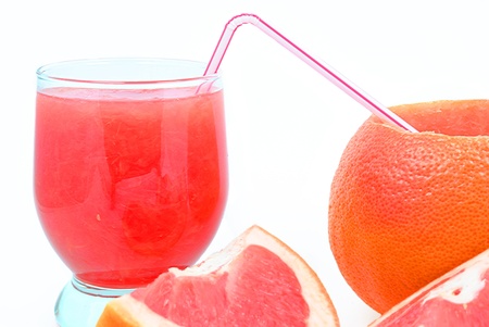 glass of grapefruit pulp obtained from grapefruitの写真素材