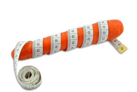 carrot and meter on white backgroundの写真素材