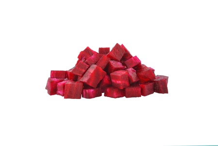pieces of beetroot on a white backgroundの写真素材