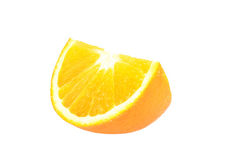 slice of orange on a white 