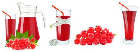 juice of red currants and meter の写真素材