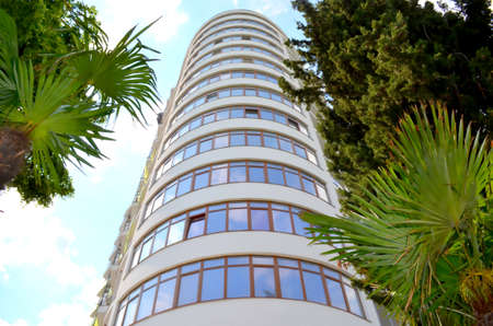 High building on a background of the skyのeditorial素材