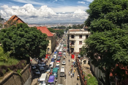 In the streets of Antananarivo. Antananarivo is the capital and largest city in Madagascar.のeditorial素材