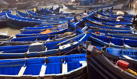 Moroccan Blue fishing boatsの写真素材