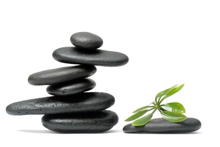 Balanced rocks representing meditationの写真素材