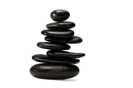 Balanced rocks representing meditationの写真素材