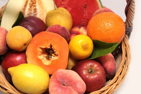 bascket of fruitsの写真素材
