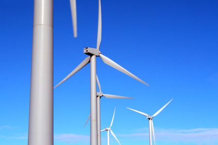 eolic generator in a wind farmの写真素材